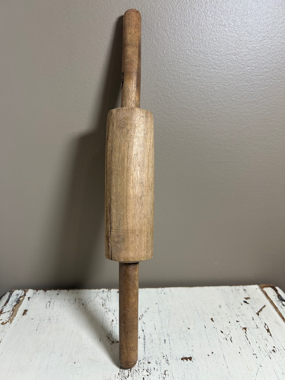 Vintage Wooden Rolling Pin - Rustic Brown